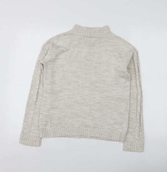 Womens UK Size S Papaya Beige Pullover Jumper