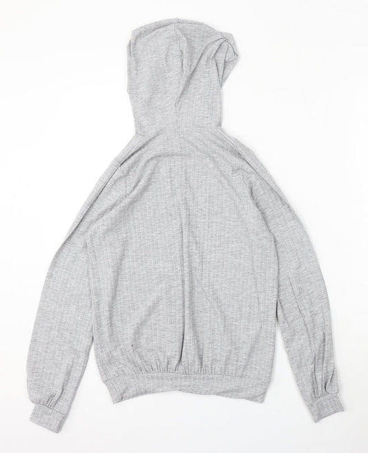 Boohoo Womens Grey Polyester Pullover Hoodie Size 8