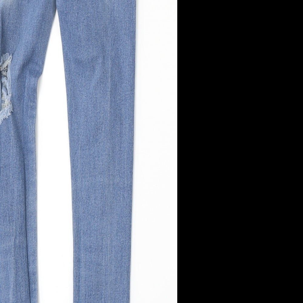 Womens UK Size S Preworn Regular Fit Skinny Blue Jeans