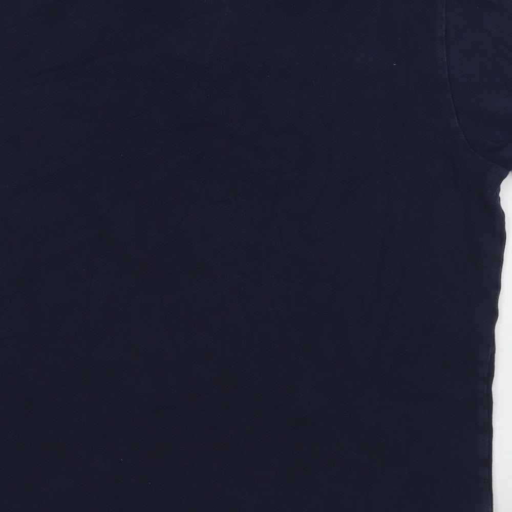 Areopostale Mens Blue Cotton Polo Size L Collared Button