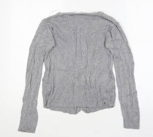 Womens UK Size XS Brave Soul Grey Cardigan Jumper