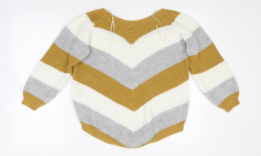 Womens UK Size S Quiz Yellow Pullover Jumper