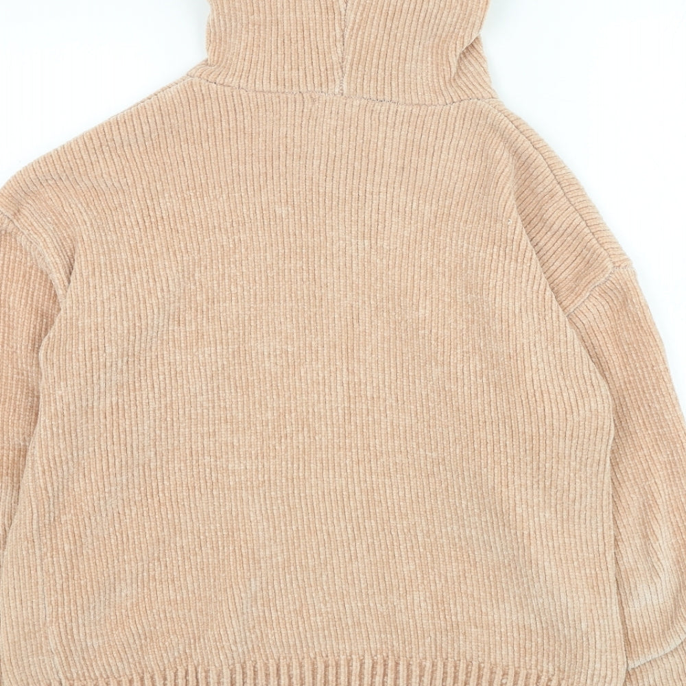 Primark Womens Orange Polyester Pullover Hoodie Size 6 Pullover