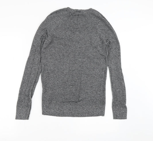 Gap Womens Grey V-Neck Cotton Pullover Jumper Size XS