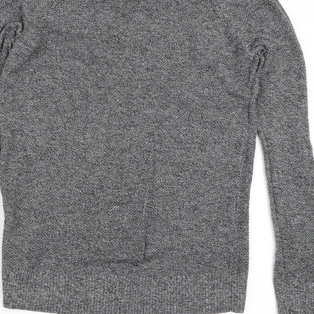 Gap Womens Grey V-Neck Cotton Pullover Jumper Size XS