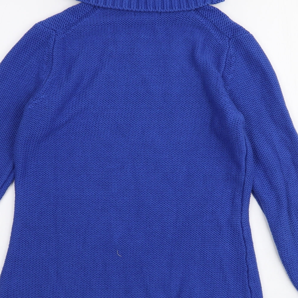 Gap Womens Blue Roll Neck Cotton Pullover Jumper Size M