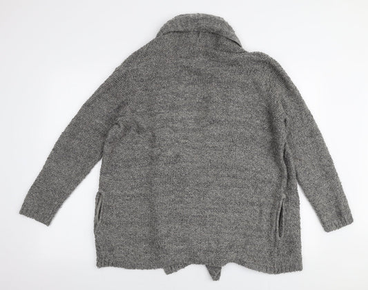 George Womens Grey V-Neck Acrylic Cardigan Jumper Size 10
