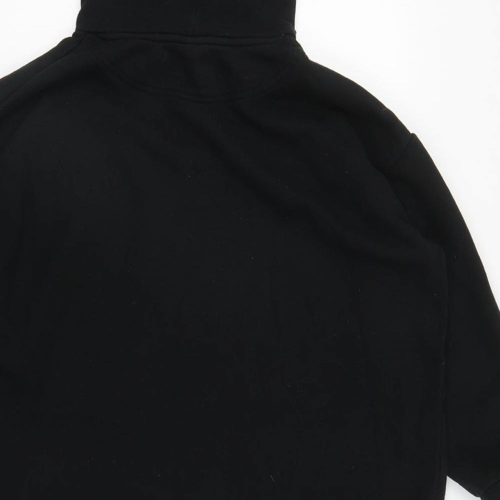 H&M Womens Black Cotton Pullover Hoodie Size M Drawstring