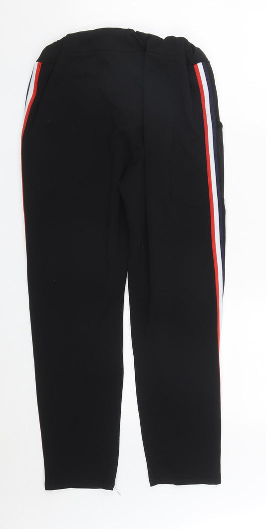Womens UK Size S Preworn Regular Fit Cropped Black Trousers