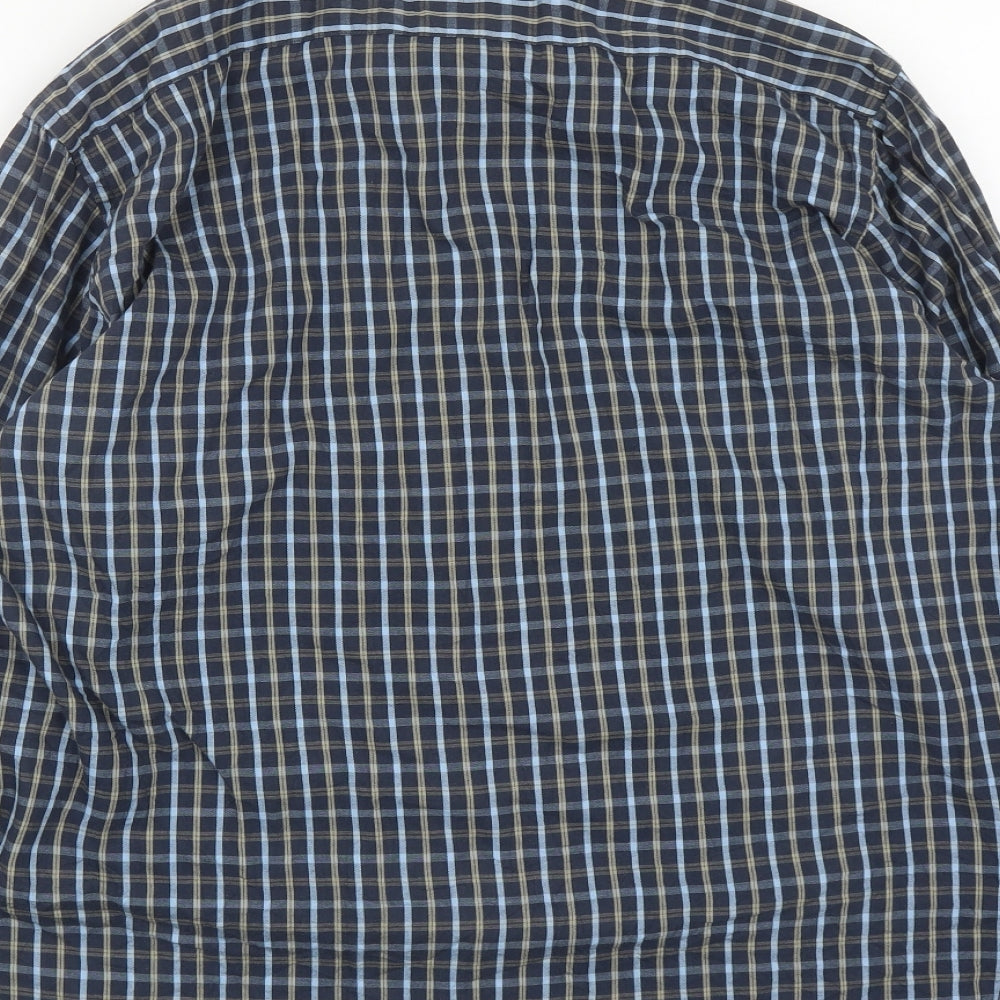 Mens UK Size L Peter Gribby Blue Button-Up Long Sleeve Casual Shirt