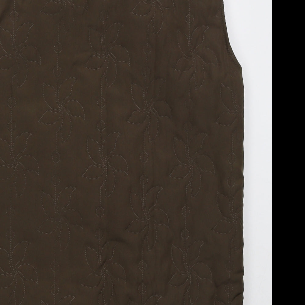 Neville Womens Brown Floral Gilet Coat Size 10 Zip