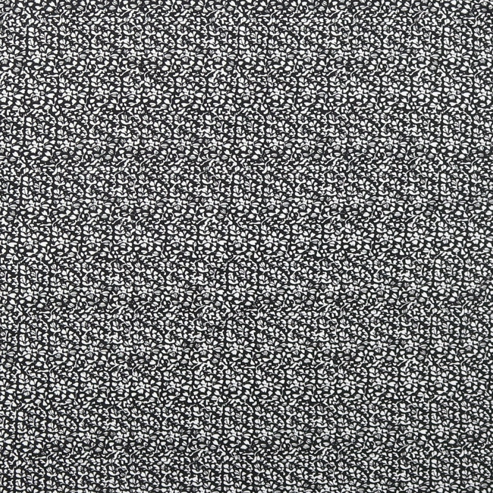 F&F Womens Black Floral Viscose Basic T-Shirt Size 12 Round Neck