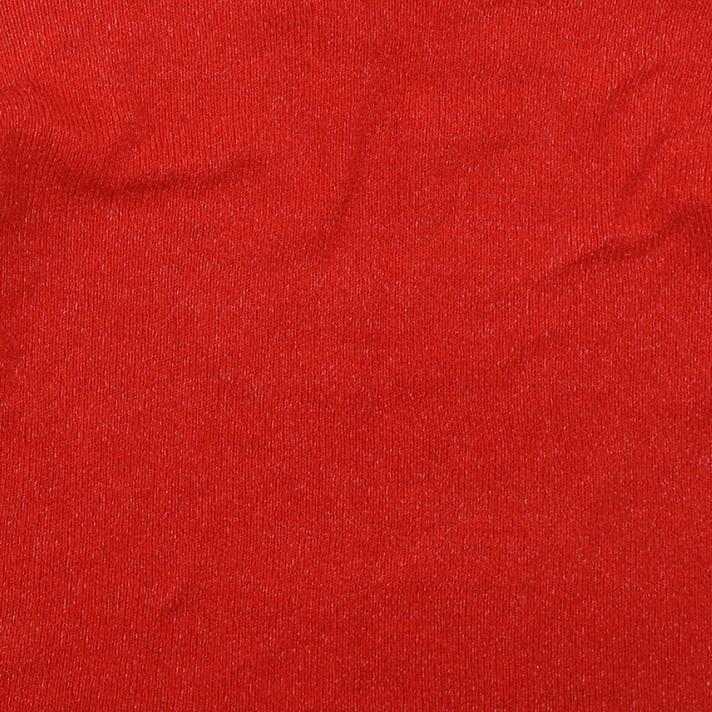 George Womens Red Crew Neck Acrylic Pullover Jumper Size 8