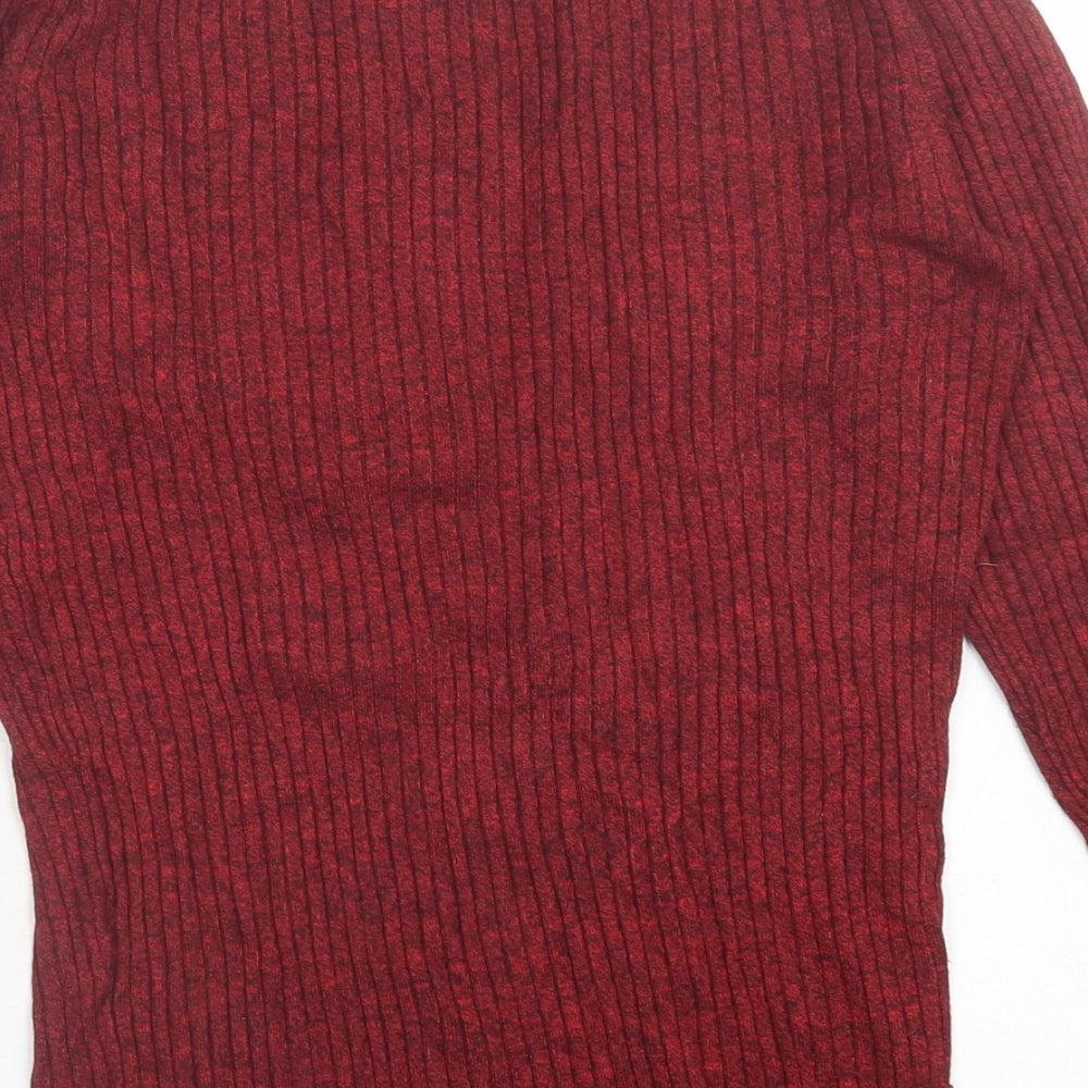 TU Womens Red Boat Neck Viscose Pullover Jumper Size 8