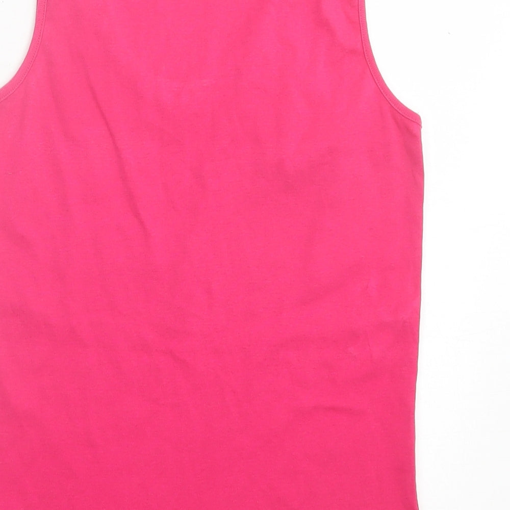 Womens UK Size 12 Debenhams Pink Basic Tank