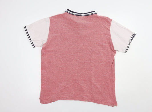 L.F.C. Mens Pink Cotton Polo Size L Collared Button - Liverpool FC