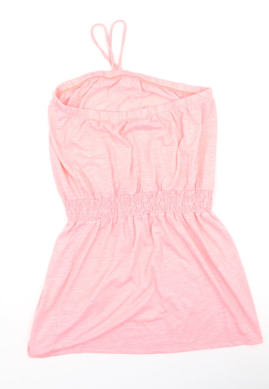 Papaya Womens Pink Polyester Fit & Flare Size L Off the Shoulder