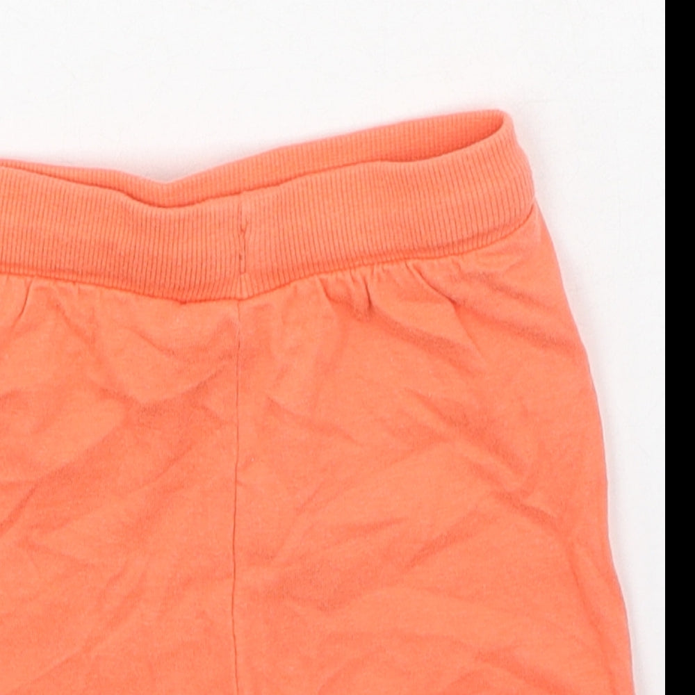 F&F Boys Orange Cotton Jogger Trousers Size 3-6 Months