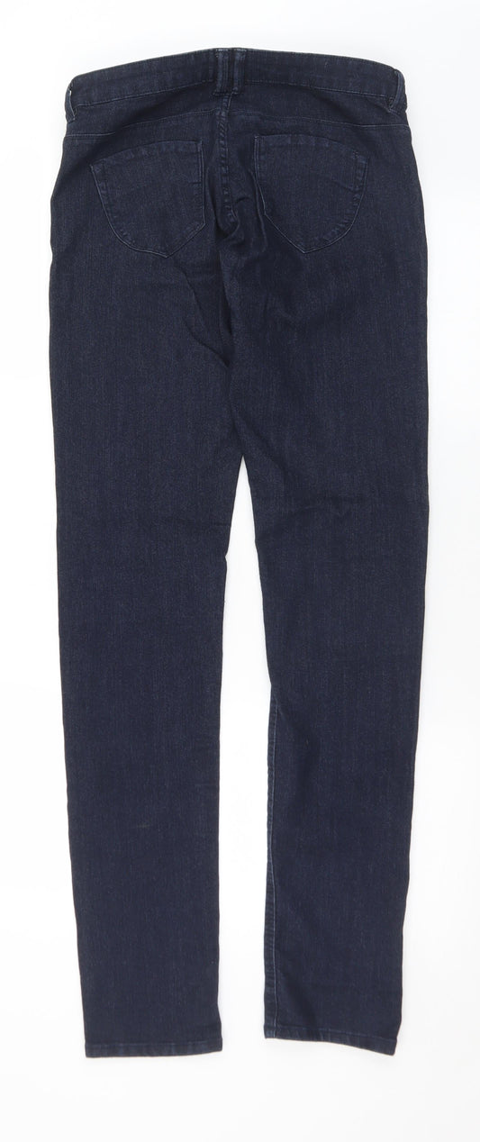 Denim & Co. Womens Blue Cotton Skinny Jeans Size 10 L34 in Regular Button