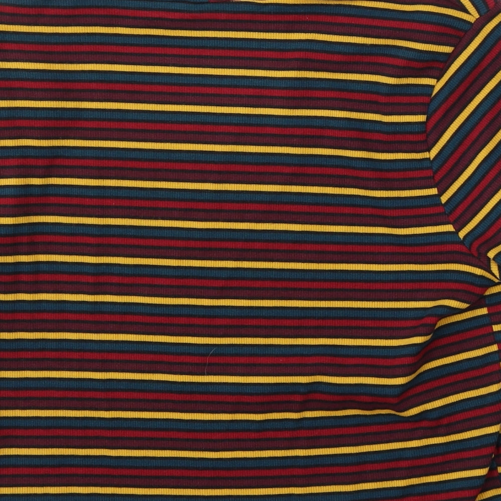 Primark Womens Multicoloured Round Neck Striped Polyester Pullover Jumper Size L
