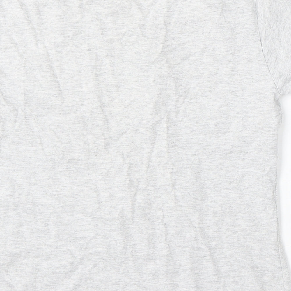 George Girls Grey Cotton Basic T-Shirt Size 9-10 Years Round Neck