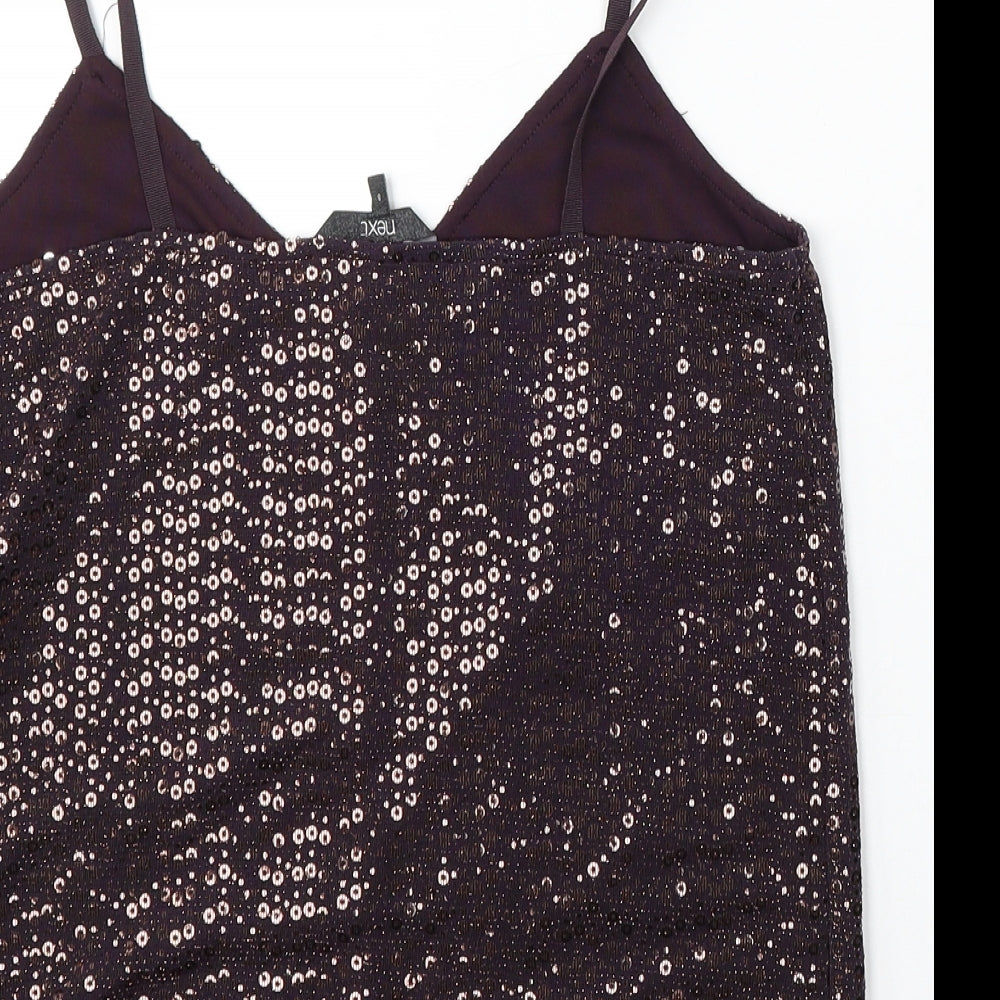 NEXT Womens Purple Nylon Basic Tank Size 8 V-Neck