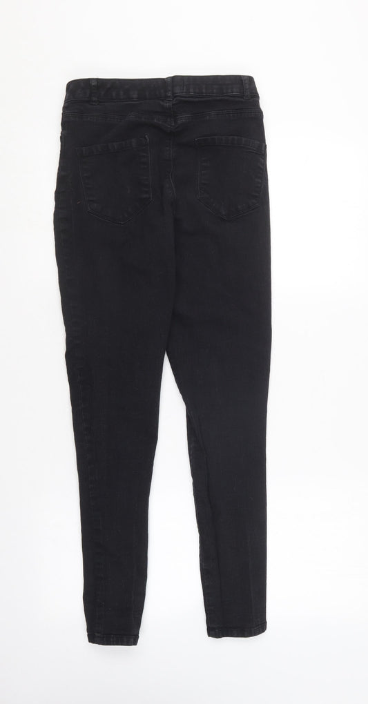 Dorothy Perkins Womens Black Cotton Skinny Jeans Size 10 L28 in Regular