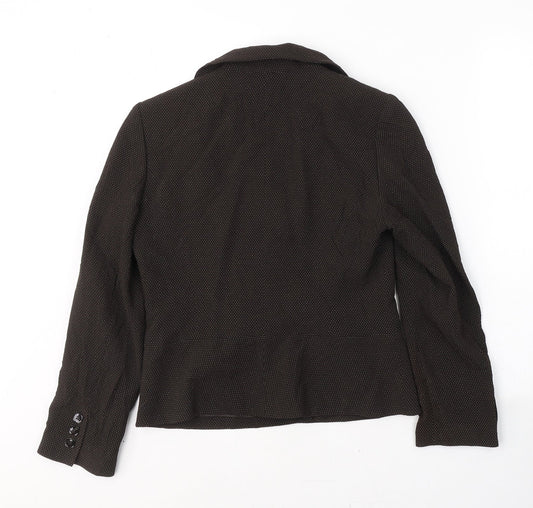 MINUET Womens Brown Polka Dot Wool Jacket Suit Jacket Size 10