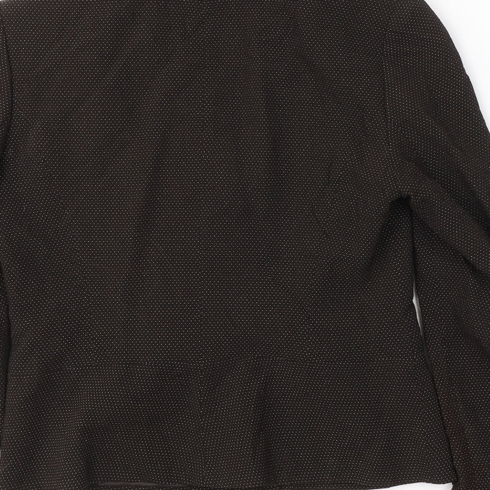 MINUET Womens Brown Polka Dot Wool Jacket Suit Jacket Size 10