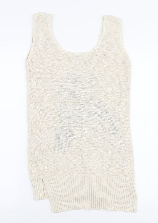 G21 Womens Beige Round Neck Cotton Vest Jumper Size 10 - Giraffe