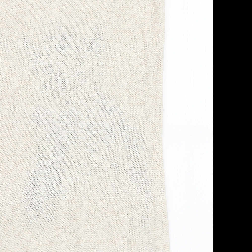 G21 Womens Beige Round Neck Cotton Vest Jumper Size 10 - Giraffe