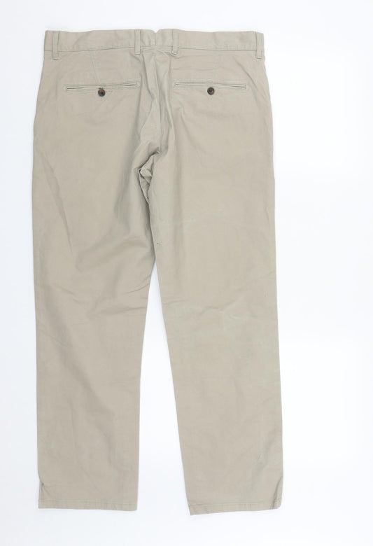 Hammond & CO Mens Beige Polyester Trousers Size 34 in L27 in Regular Zip