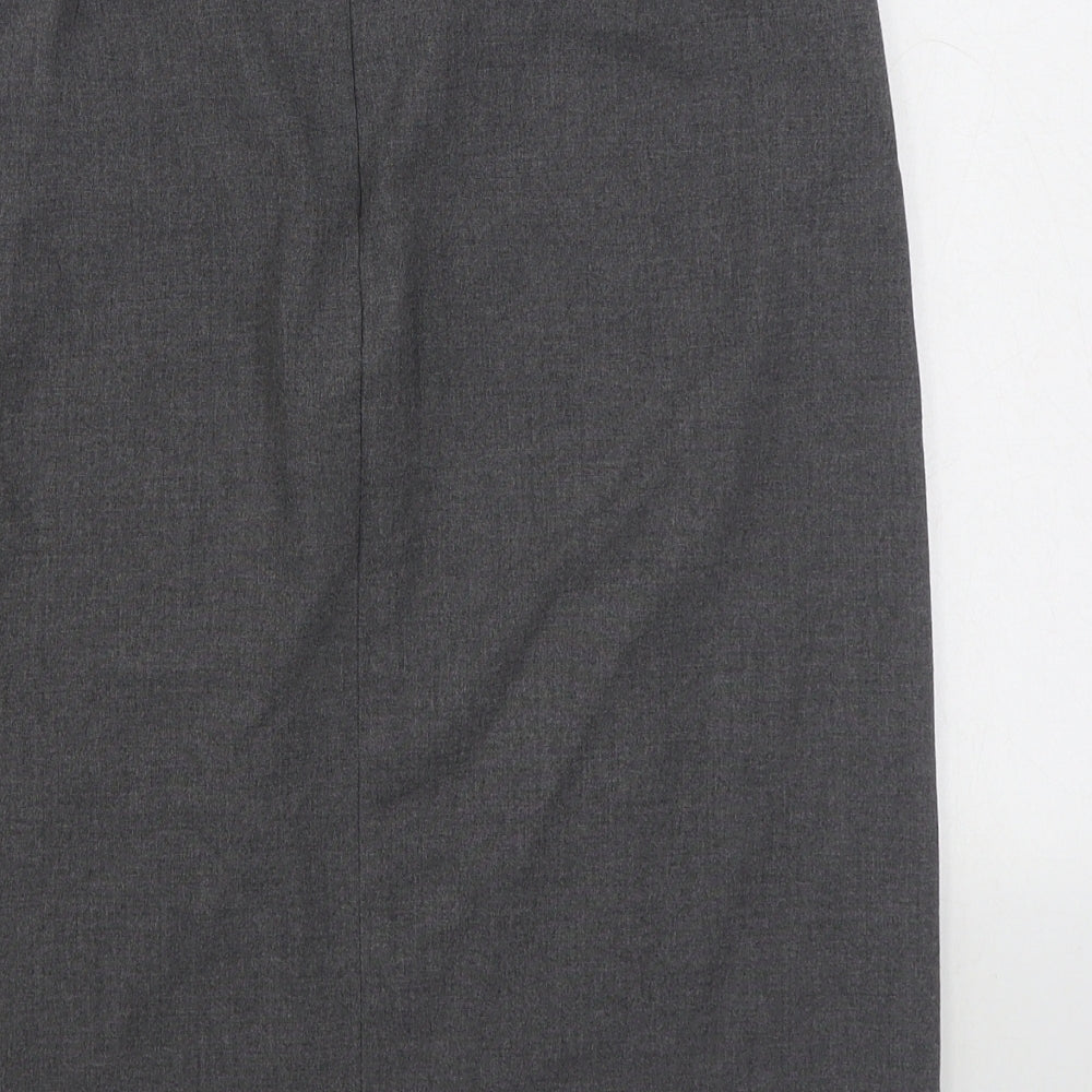 Bershka Womens Grey Polyester Straight & Pencil Skirt Size M Zip