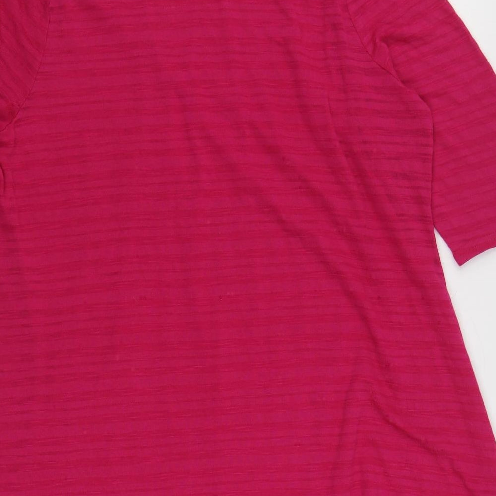 Evans Womens Pink Polyester Jumper Dress Size 16 Scoop Neck Pullover