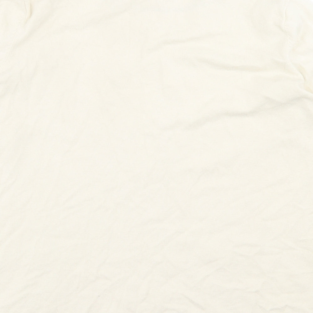 George Womens Ivory Crew Neck Cotton Pullover Jumper Size 16