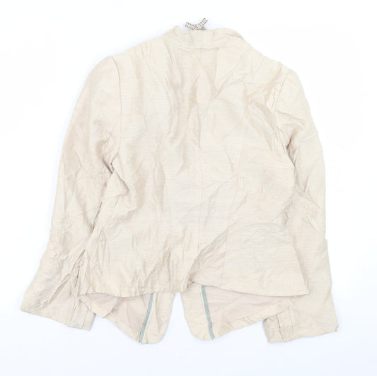 H&M Womens Beige Jacket Blazer Size 10