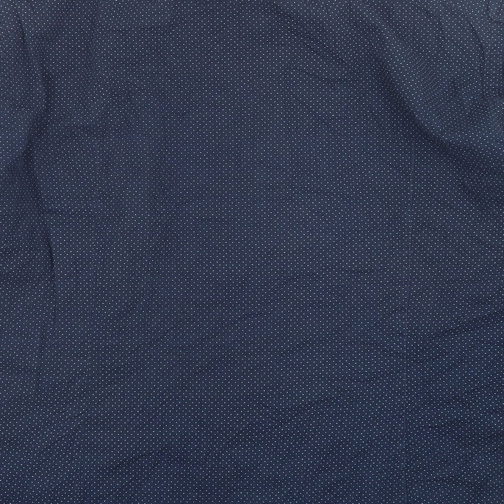 Mens UK Size L Montego Blue Button-Up Long Sleeve Casual Shirt