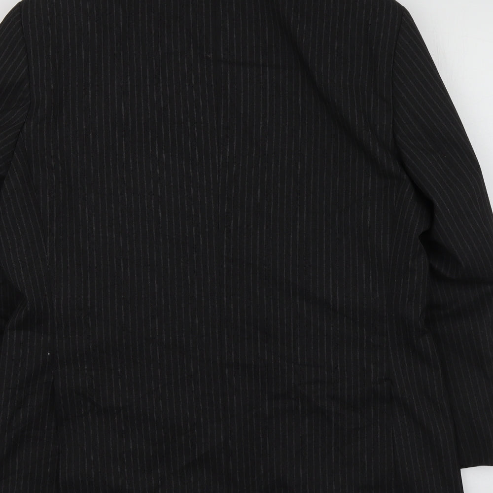 M&S Mens Grey Striped Polyester Jacket Suit Jacket Size M