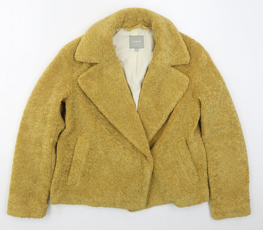 NEXT Womens Yellow Pea Coat Coat Size S Button