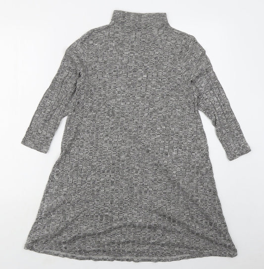 VERO MODA Womens Grey Viscose Jumper Dress Size S Mock Neck Pullover