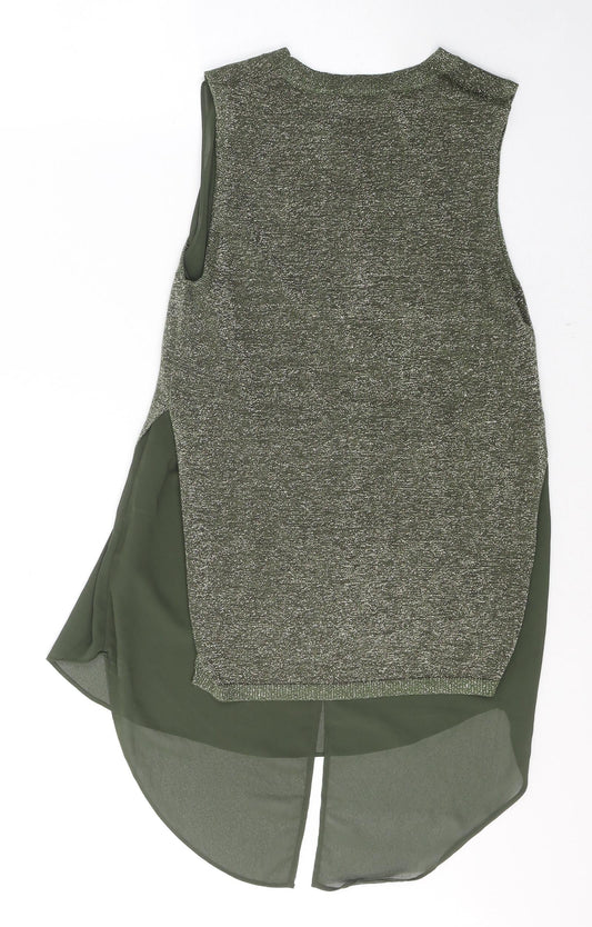 Womens UK Size XS Oasis Green Tunic Blouse
