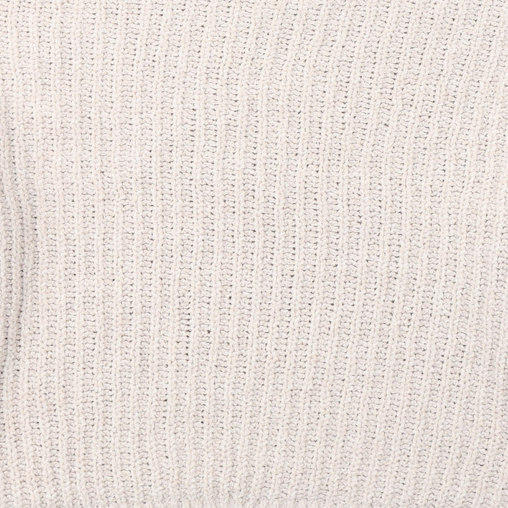 Gallery Womens Beige Round Neck Polyester Pullover Jumper Size S