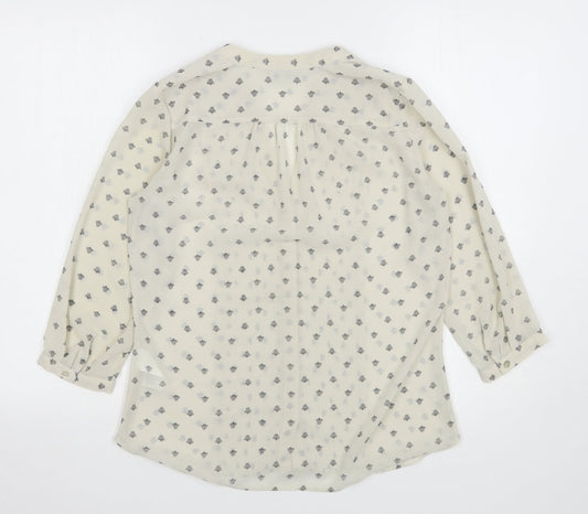 Womens UK Size 6 H&M Beige Basic Button-Up