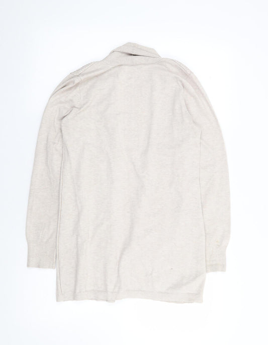 BHS Womens Beige V-Neck Viscose Cardigan Jumper Size 12