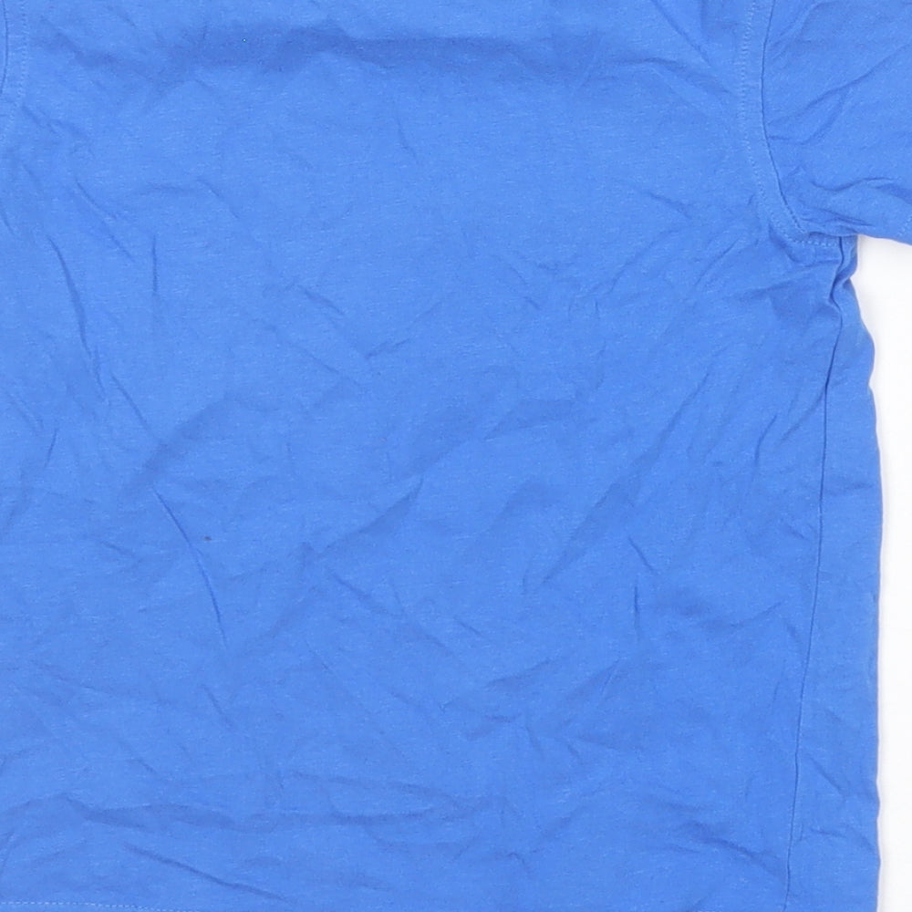 George Boys Blue Cotton Basic T-Shirt Size 4-5 Years Round Neck - Lama