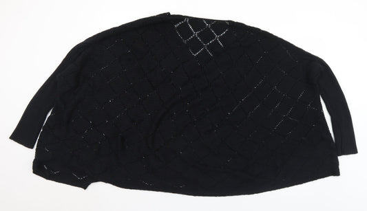 SheIn Womens Black V-Neck  Acrylic Pullover Jumper Size XL