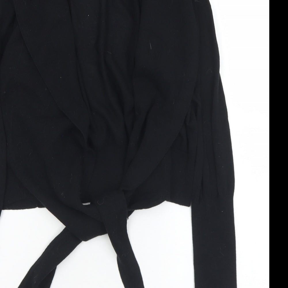 George Womens Black Collared Cotton Cardigan Jumper Size 16