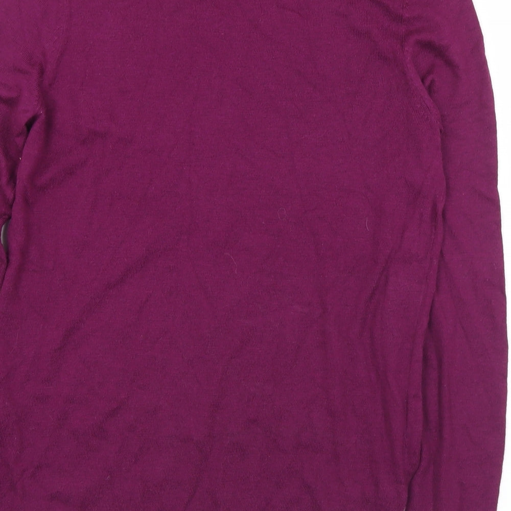 George Womens Purple Round Neck Geometric Nylon Pullover Jumper Size 8 - Stars