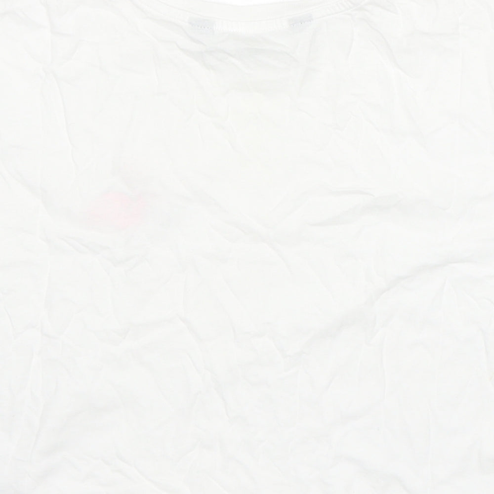915 Generation Girls White Cotton Basic T-Shirt Size 10-11 Years Round Neck