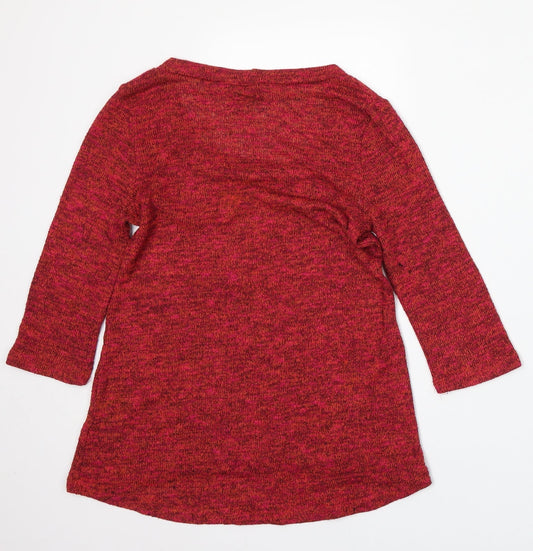 Womens UK Size XS Sparkle & Fade Red Pullover Jumper